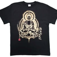 手描きTシャツ 仏画 No.20 阿弥陀如来 座像 黒