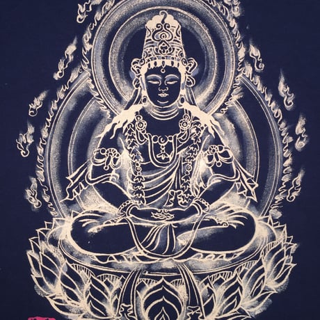 手描きTシャツ 仏画 No.11 大日如来 黒