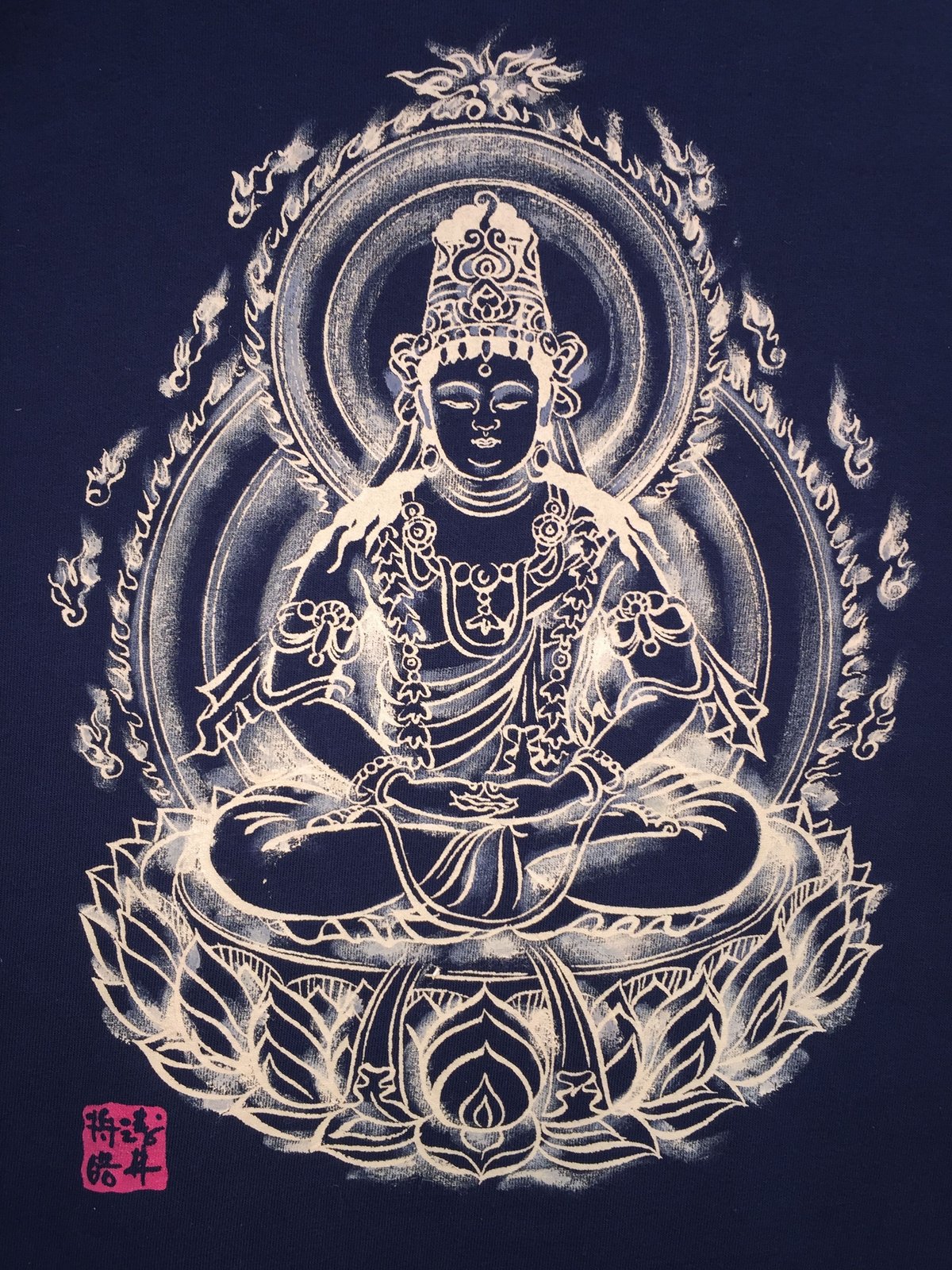 手描きTシャツ 仏画 No.11 大日如来 黒 | 伯舟庵 WEB ストア (JAPAN)