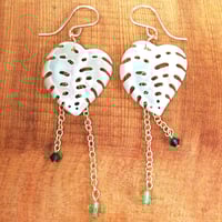 ✨halunajewelry✨夜光貝 モンステラ ピアス