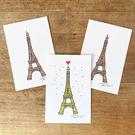 ポストカード３枚セット "Eiffel Tower"