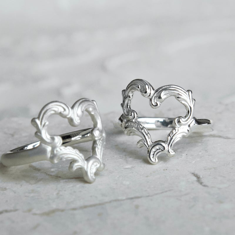 SV925］rocaille open heart ring | gisele
