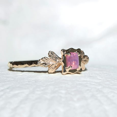 germinate pink sapphire ring -tulip-
