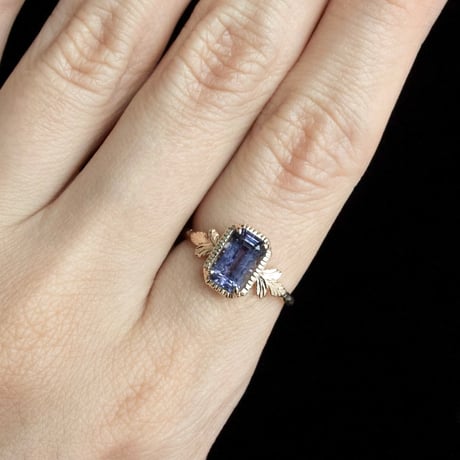 germinating iolite sunstone ring -dawn-