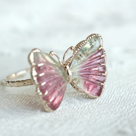 watermelon butterfly carving ring -large-