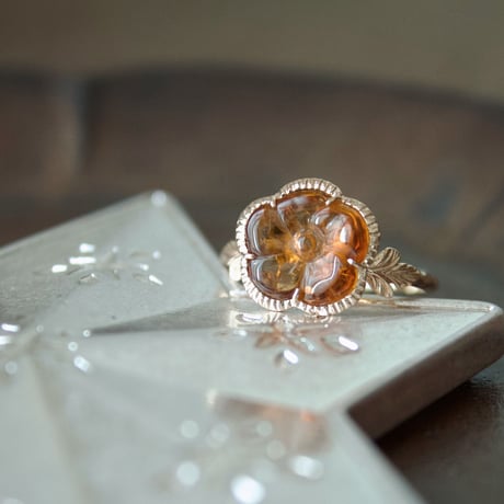 tourmaline flower carving ring