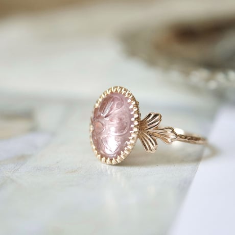 tourmaline flower carving ring