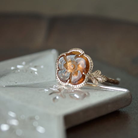 tourmaline flower carving ring