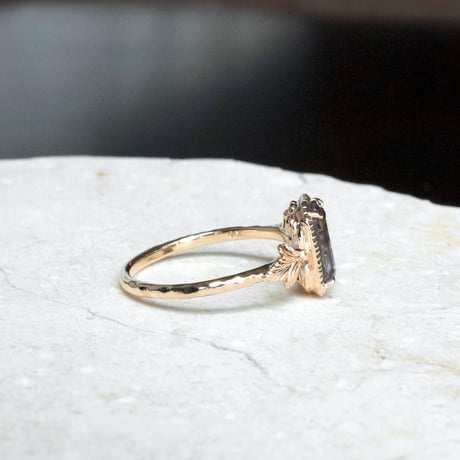 germinating iolite sunstone ring -dawn-