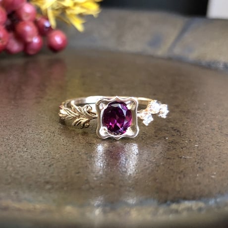 asymmetrical garnet ring