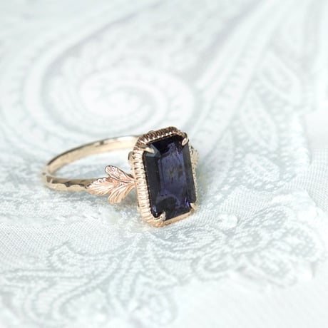 germinating iolite sunstone ring -M-