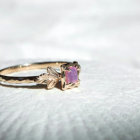 germinate pink sapphire ring -tulip-