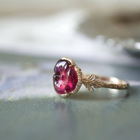 tourmaline flower carving ring