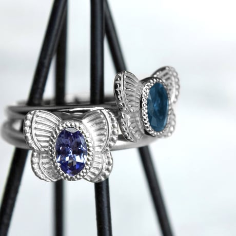 ［Pt900］butterfly gem ring
