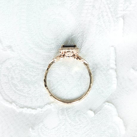 germinating iolite sunstone ring -M-