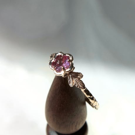 flower garnet ring -M-