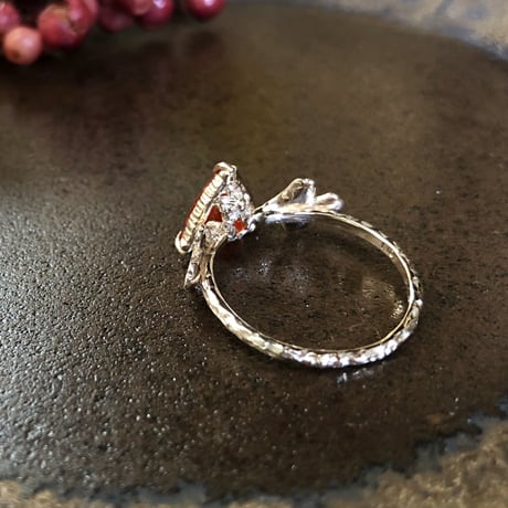 romantic grass fire opal ring