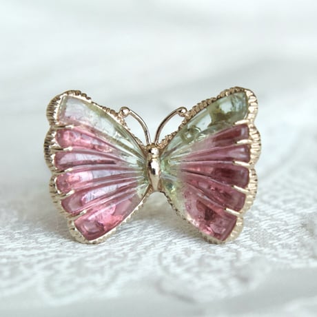 watermelon butterfly carving ring -large-