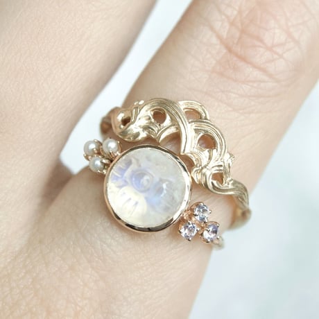 hydrangea labradorite ring