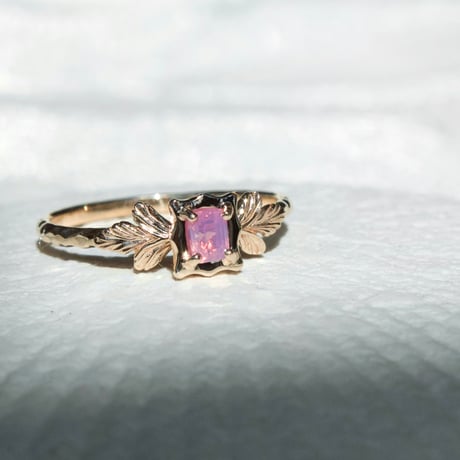 germinate pink sapphire ring -tulip-