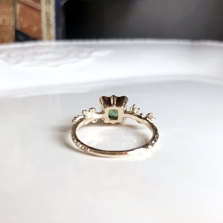 asymmetrical green tourmaline ring