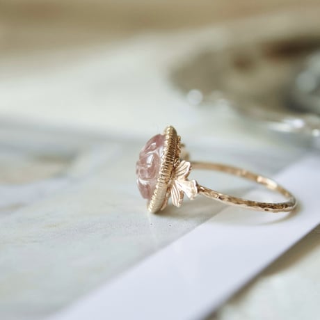 tourmaline flower carving ring