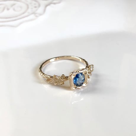 asymmetrical sapphire ring