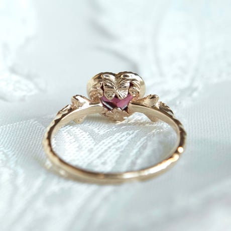 admired heart garnet ring