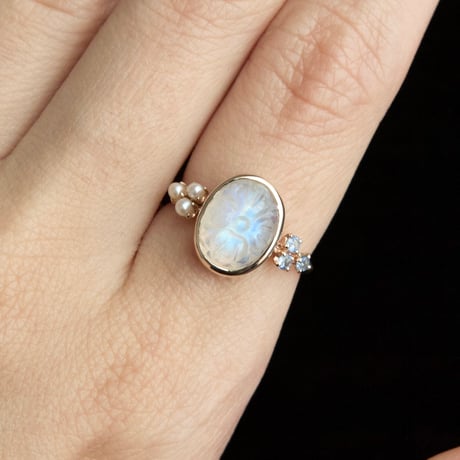 hydrangea labradorite ring
