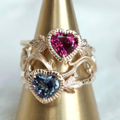 admired heart garnet ring