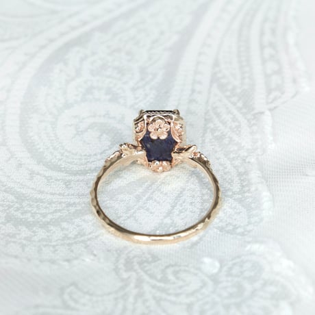 germinating iolite sunstone ring -M-