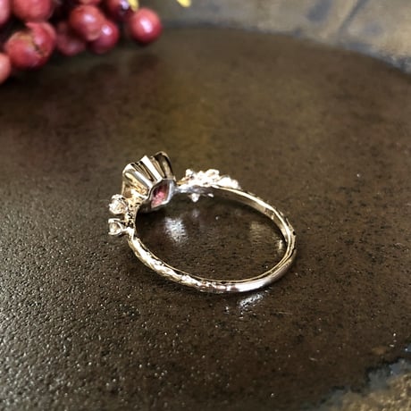 asymmetrical garnet ring