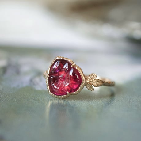 tourmaline flower carving ring