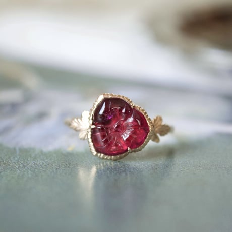 tourmaline flower carving ring