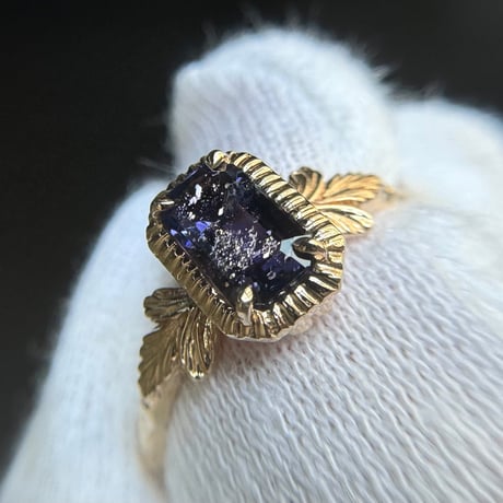 germinating iolite sunstone ring -S-