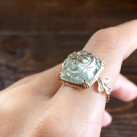 romantic grass green amethyst ring