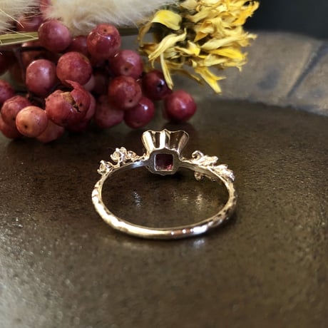 asymmetrical garnet ring