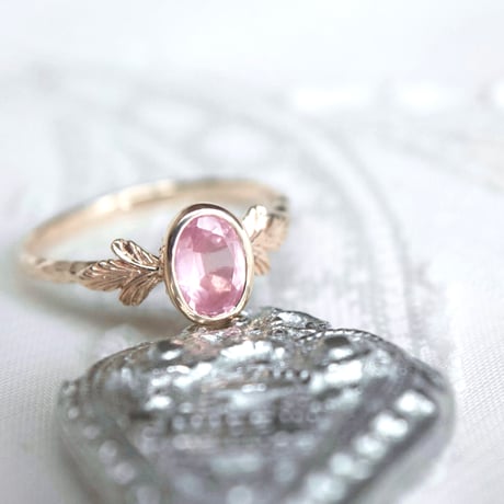 germinating pink spinel ring