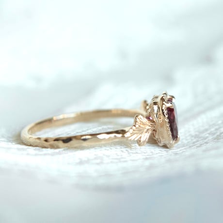 admired heart garnet ring