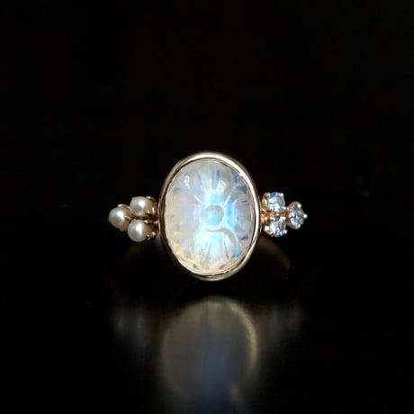 hydrangea labradorite ring