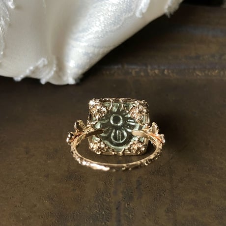 romantic grass green amethyst ring