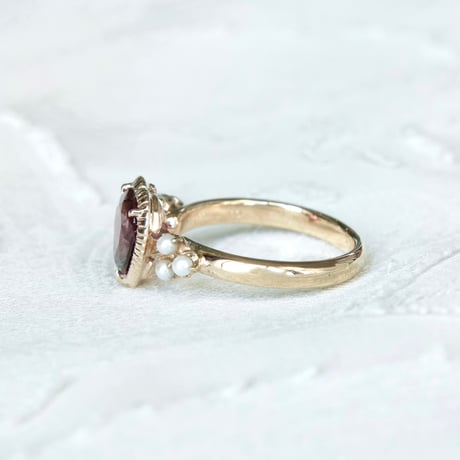 lady pearl heart ring