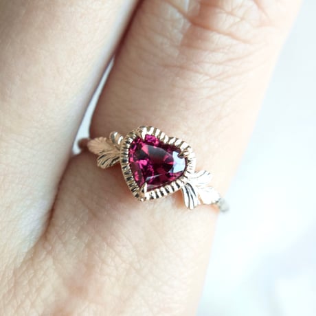 admired heart garnet ring