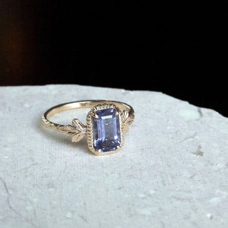 germinating iolite sunstone ring -dawn-