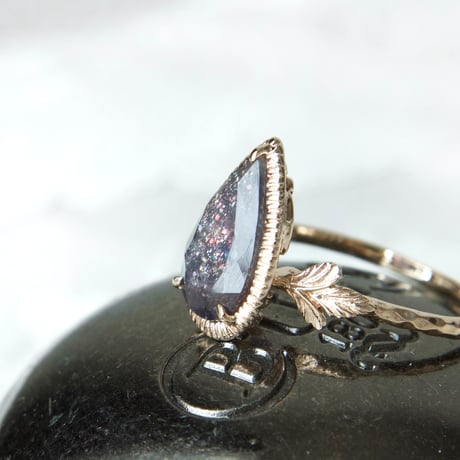 germinating bloodshot iolite ring
