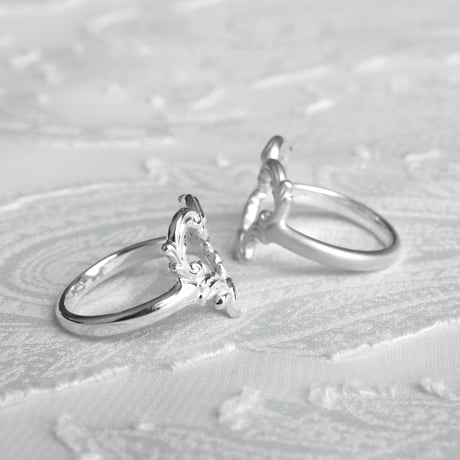 ［K10］rocaille open heart ring