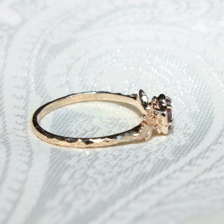 flower garnet ring -P-