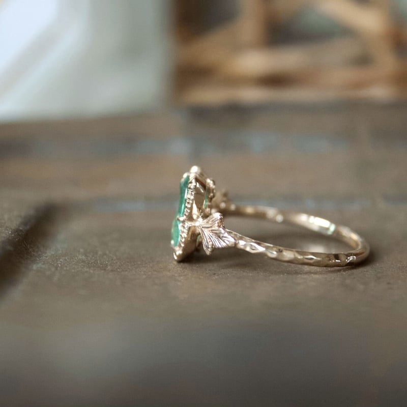 tourmaline flower carving ring | gisele