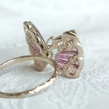 watermelon butterfly carving ring -large-