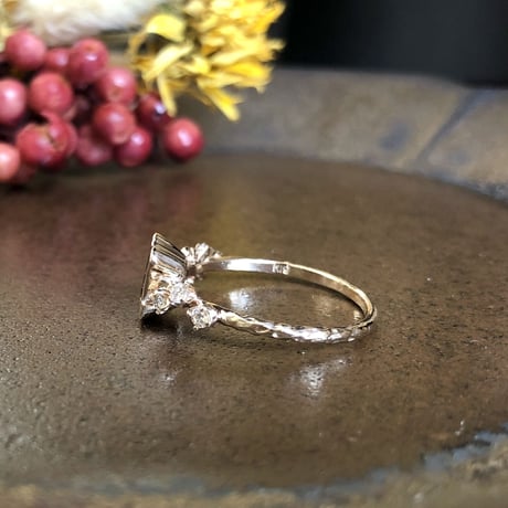 asymmetrical garnet ring